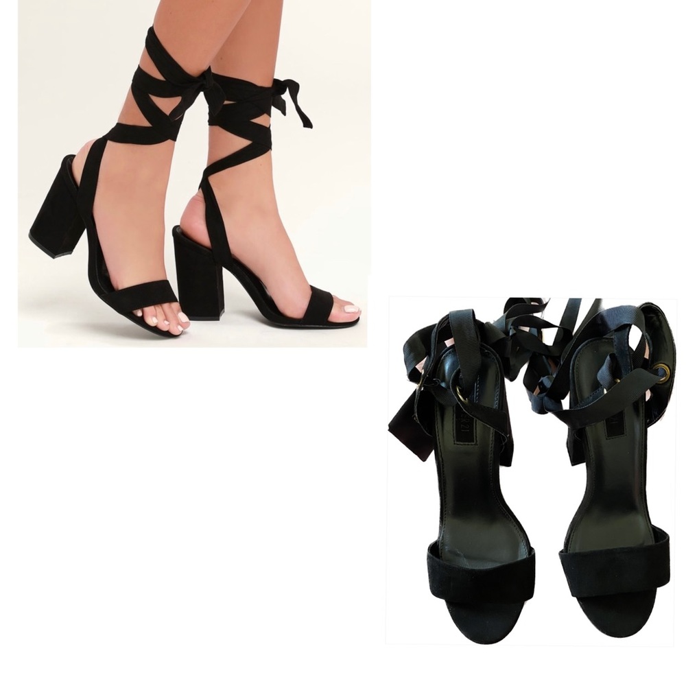 Black shade laced up heels